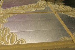 V carved detail on foiled backed foam panel