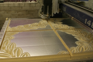 Foil backed foam carving on machine